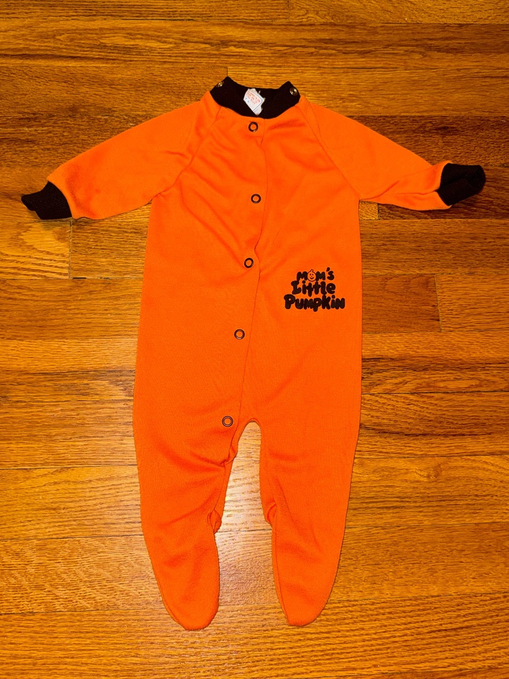 Baby Footed Sleeper Pajamas Vintage Mamas Little Pumpkin 80s Fall Halloween